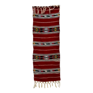 1970s Viva Mexico Colorful Table Runner Textile Art