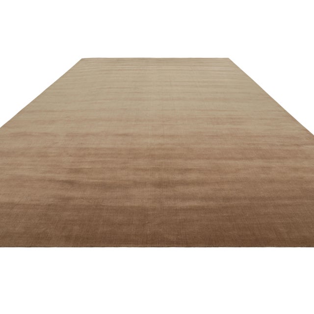 2010s Rug & Kilim’s Oversized Contemporary Textural Solid Rug in Brown Tones-13x15 For Sale - Image 5 of 7