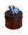 Late 20th Century Late 20th Century Thai Turned Wood Trinket Box With Blue & White Ceramic Dog Finial For Sale - Image 5 of 9
