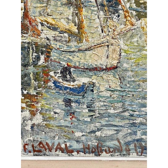 Fernand Laval, Dutch Port, 1922, Oil Painting For Sale - Image 3 of 12