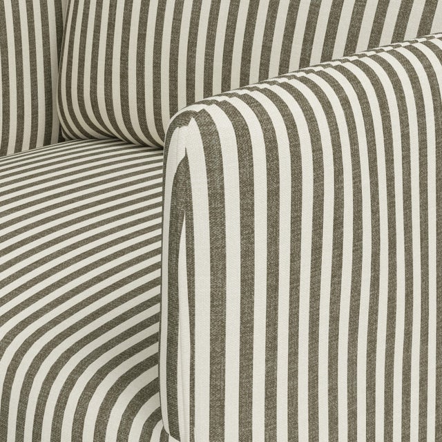 Green Slipcover for Stoffer Home x Cloth & Company for Lindy Dining Armchair in Jane Stripe Laurel For Sale - Image 8 of 8