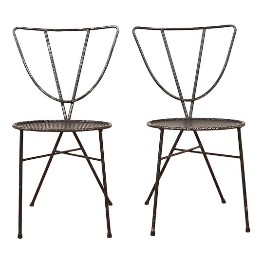 Set of Chair Set in Framed Steel For Sale