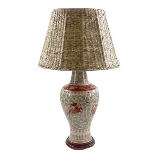 Pair of Chinese Porcelain Baluster Urn Lamps For Sale