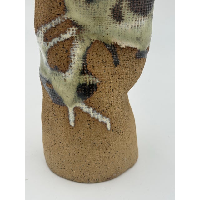 Ceramic 1980's Vintage Textured Studio Pottery Vase For Sale - Image 7 of 8