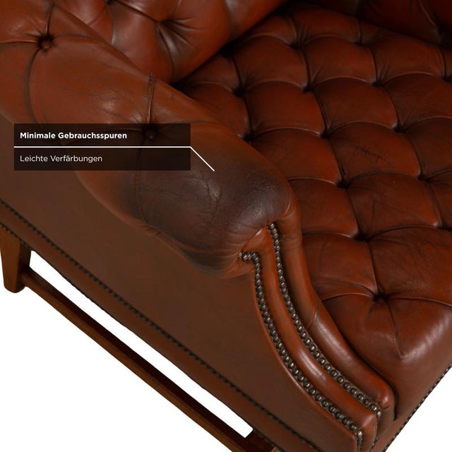 Brown Chesterfield Club Chair in Leather For Sale - Image 8 of 15