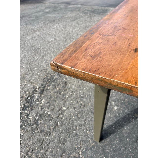 Vintage Green French Farmhouse Table With Drawer For Sale - Image 12 of 12