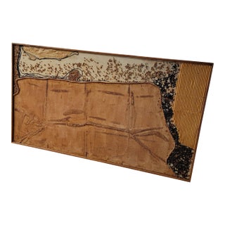 Vintage Modernist Textured Abstract Art Signed by Artist For Sale