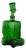 Green Glass Comical Car Decorative Bottle with Man in Hat as Top from Empoli, Italy, 1960s For Sale