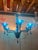 2010s Murano Style Glass Chandelier in Blue Lattimo Color For Sale - Image 5 of 9