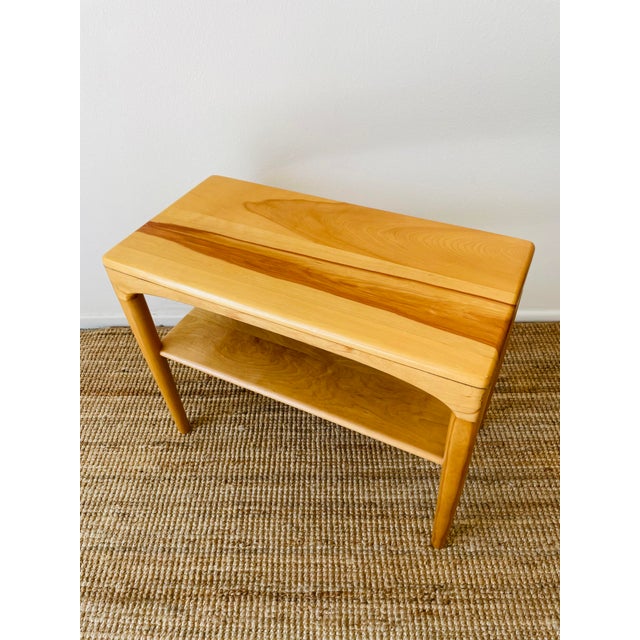 Tan Vintage 1950s Heywood Wakefield Tiered Open Shelf Side Table For Sale - Image 8 of 9