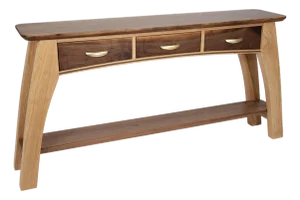 Walnut & Butternut Mixed Wood Custom Made Console Table