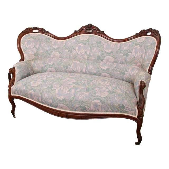 Late Rococo Sofa with Floral Upholstery For Sale