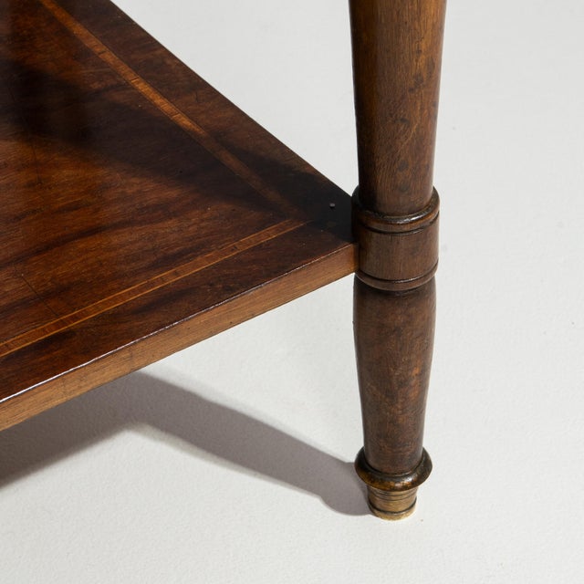 19th Century 19th Century Eclectic Marble-Top Side Table With Brass Accents For Sale - Image 5 of 16