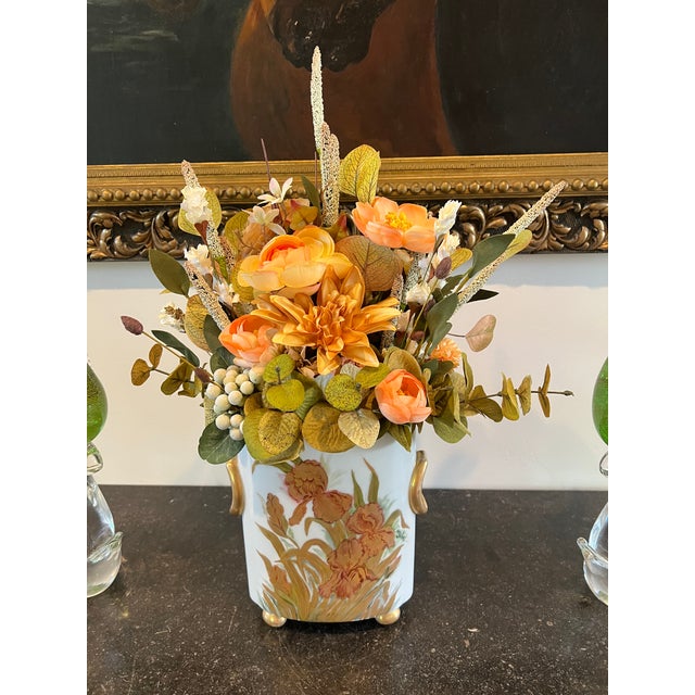Faux Floral Offers Sunshine in a French Antique Vase For Sale - Image 6 of 6