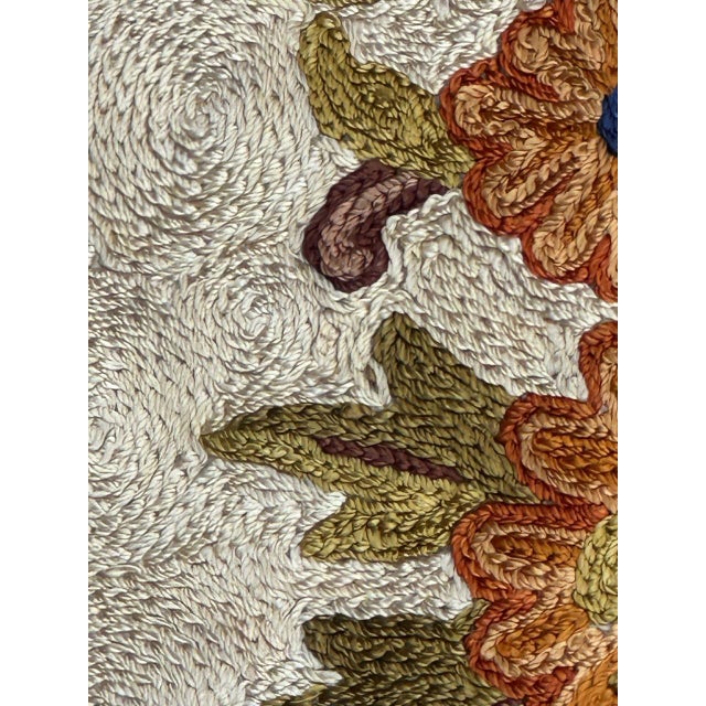 Vintage Indian Silk Embroidered Tapestry or Rug, 1990s For Sale - Image 10 of 18