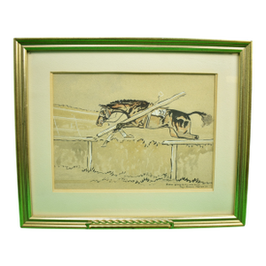 Slater Going to His Own Kind at Aintree C1935 Watercolor by Paul Brown