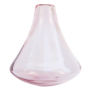 Pink Glass Vase with Rounded Base For Sale