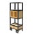 Oriental Black Rim Natural Wood Narrow Storage Display Bookcase Cabinet For Sale In San Francisco - Image 6 of 8