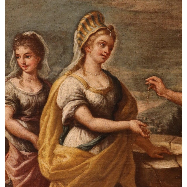 Rebecca at the Well Pietro Da Cortona, 1700s, Oil on Canvas For Sale - Image 8 of 16