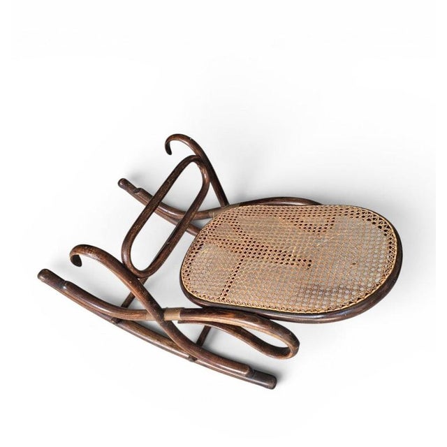 Bentwood and Cane Model 7001 Ottoman by Michael Thonet, 1930s For Sale - Image 11 of 14
