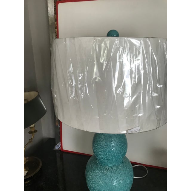 The Natural Light Company Aqua Dimpled Glaze Ceramic Base Table Light #5685 For Sale - Image 4 of 10