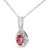 Contemporary 10K White Gold 5x3mm Pink Tourmaline and Diamond Accent Halo Pear Shape 18" Pendant Necklace (I-J Color, I1-I2 Clarity) For Sale - Image 3 of 5