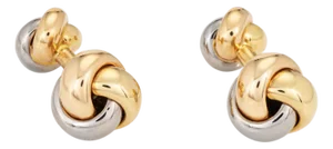 Mid 20th Century Cartier Trinity Cufflinks 18k Yellow Rose White Gold Estate Men's Signed Jewelry, A Pair