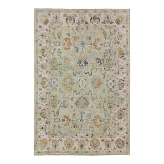 Long Oushak Rug in Light Green by Keivan Woven Arts 10'9 X 16' For Sale
