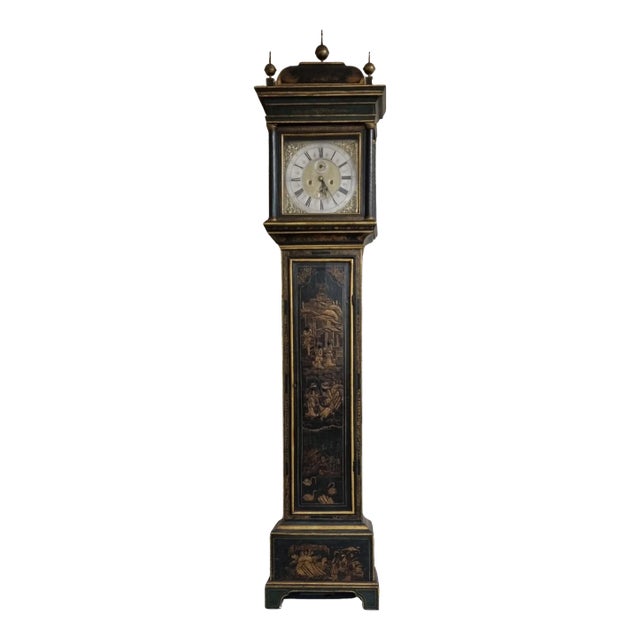 Antique Lacquered Longcase Clock, 1700s For Sale