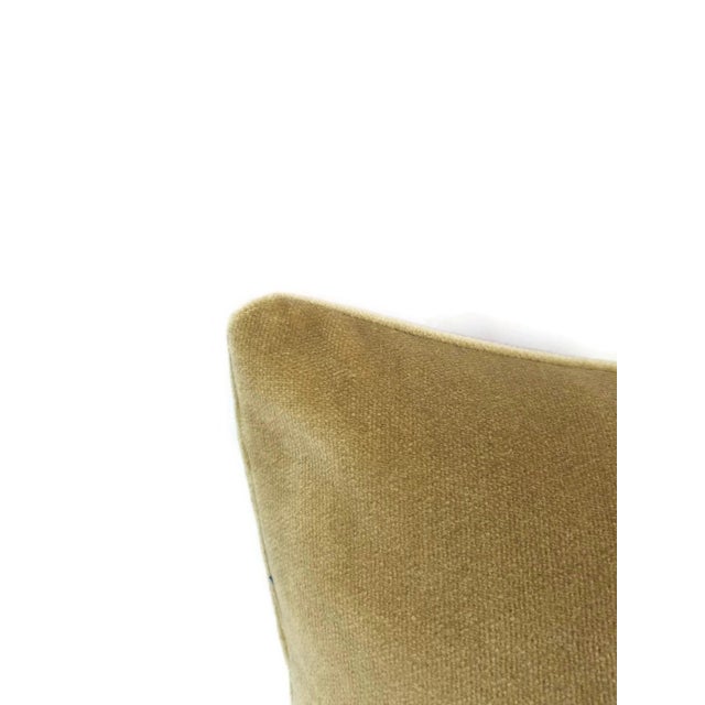 2010s Holly Hunt Aqua Velvet Sand Pillow Cover For Sale - Image 5 of 10