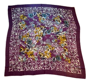 Loro Piana Purple Floral Cashmere & Silk Shawl