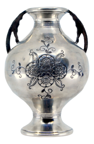 Silver Vase with Engraved Floral Motifs
