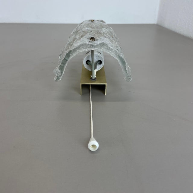 Small German Ice Glass Wall Light, 1970s For Sale - Image 6 of 18