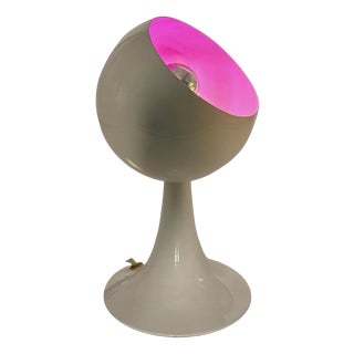 Vintage Tulip Table Lamp with Purple Interior Shade, 1990s For Sale