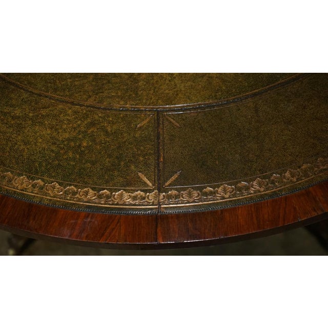 William IV Hardwood & Green Leather Library Dining Table, 1830s For Sale - Image 15 of 18