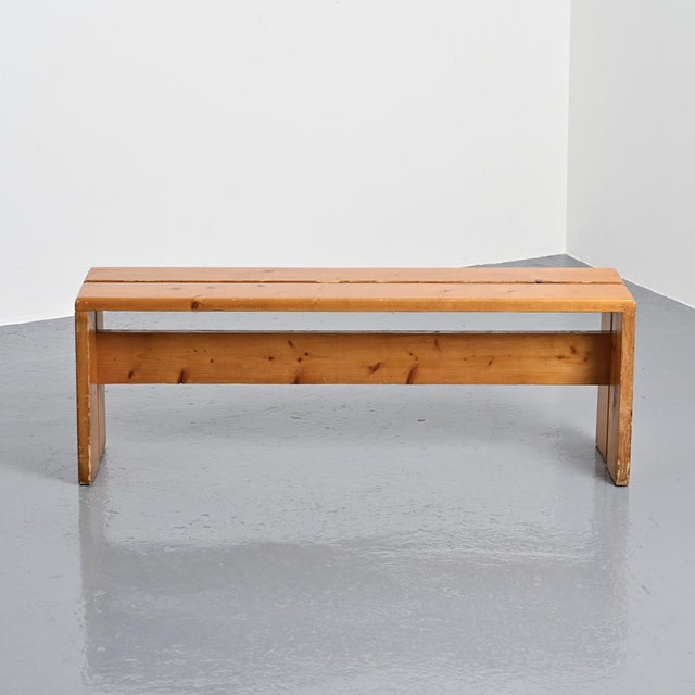 1970s Pine Bench from Les Arcs, France, 1973 For Sale - Image 5 of 11