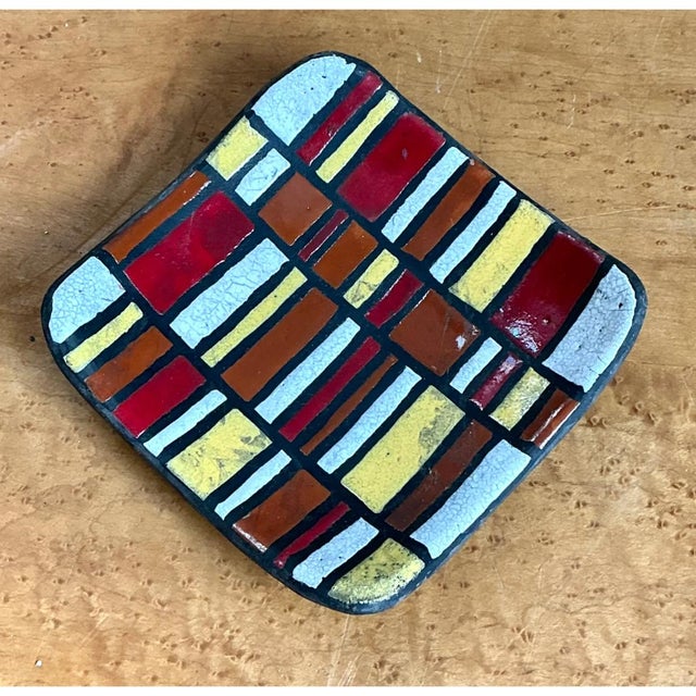 Vintage Abstract Ceramic Tile Dish For Sale - Image 11 of 12