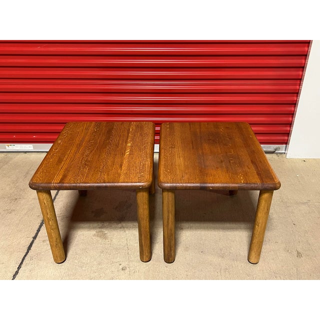 Vintage Solid Oak Side Table’s - a Pair | Chairish
