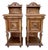 19th Century French Marble Top Bedside Tables, 1890s, Set of 2 For Sale