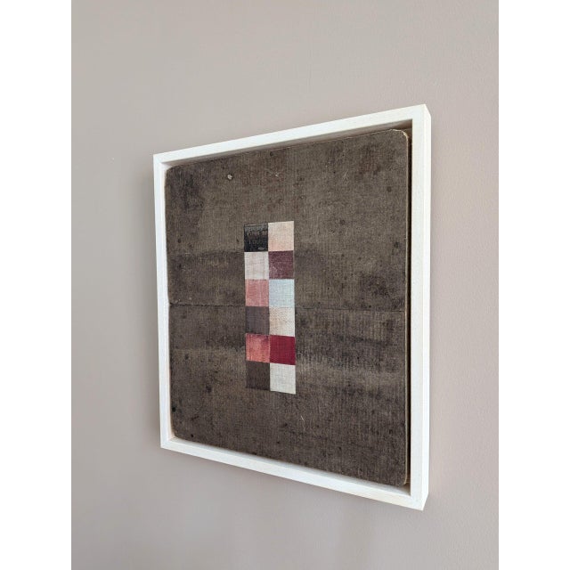 Sculpture Materials 2026 Contemporary 'Geometric Collage 12 Squares' Original Mini Mixed Media Painting by British Artist Dave Boyd, Framed For Sale - Image 7 of 10