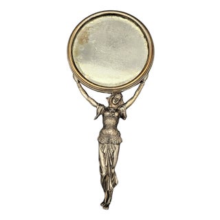 Art Nouveau Silver-Plated Hand Mirror, 1890s For Sale