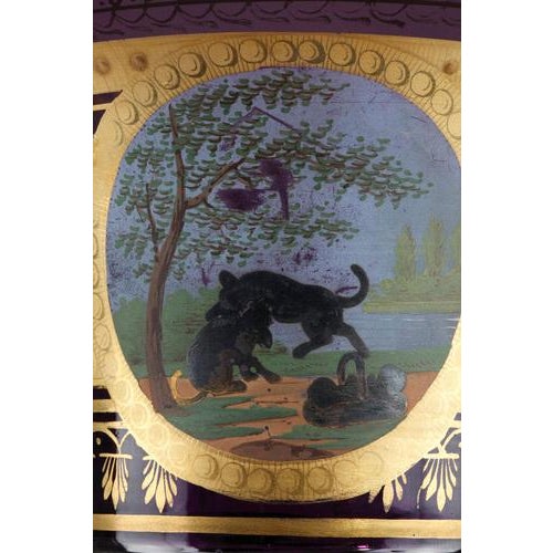 Opaline Medicis Vase in the style of La Fontaine, 1820 For Sale - Image 3 of 17