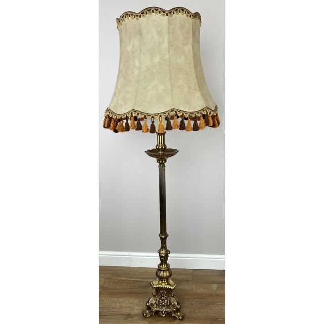 Vintage Floor Lamp with Tassel Shade For Sale - Image 17 of 18