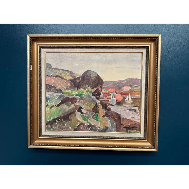 Ellis Wallin, The Dark Cliff, 1962, Oil Painting on Canvas, Framed For Sale - Image 8 of 16