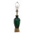 Vintage Green Crackle Glass Table Lamp With Brass Base For Sale