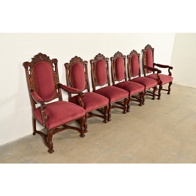 An exceptional set of six antique Victorian or Renaissance Revival dining chairs In the manner of R.J. Horner & Co. USA,...