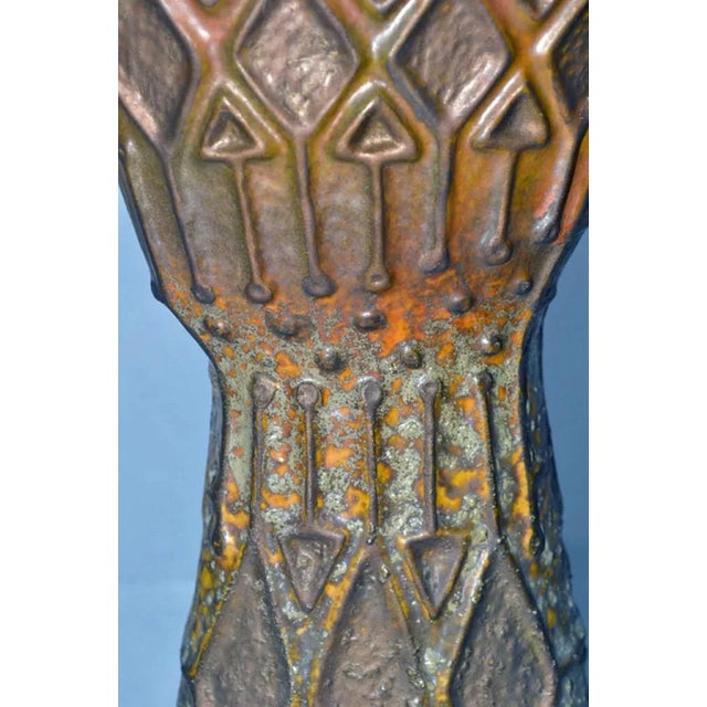 This ceramic prototype vase features enamel relief decoration.