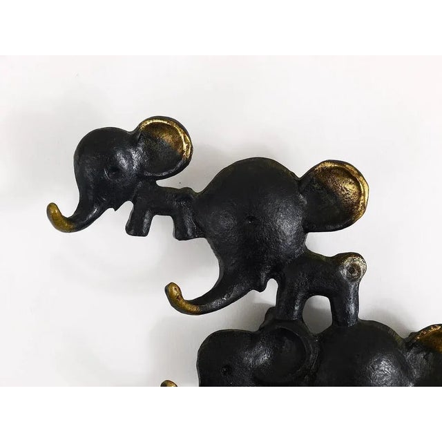 Brass Elephant Key Hanger attributed to Walter Bosse for Hertha Baller, Austria, 1950s For Sale - Image 6 of 8
