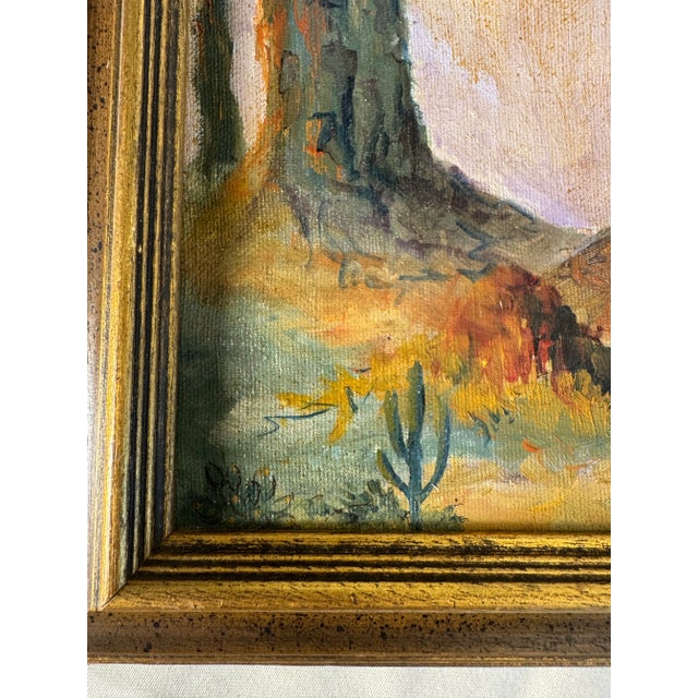 American Southwest Landscape Framed Original Oil Painting For Sale - Image 11 of 12
