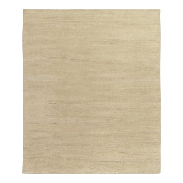 Rug & Kilim’s Contemporary Rug in Solid Beige-Brown Striations For Sale